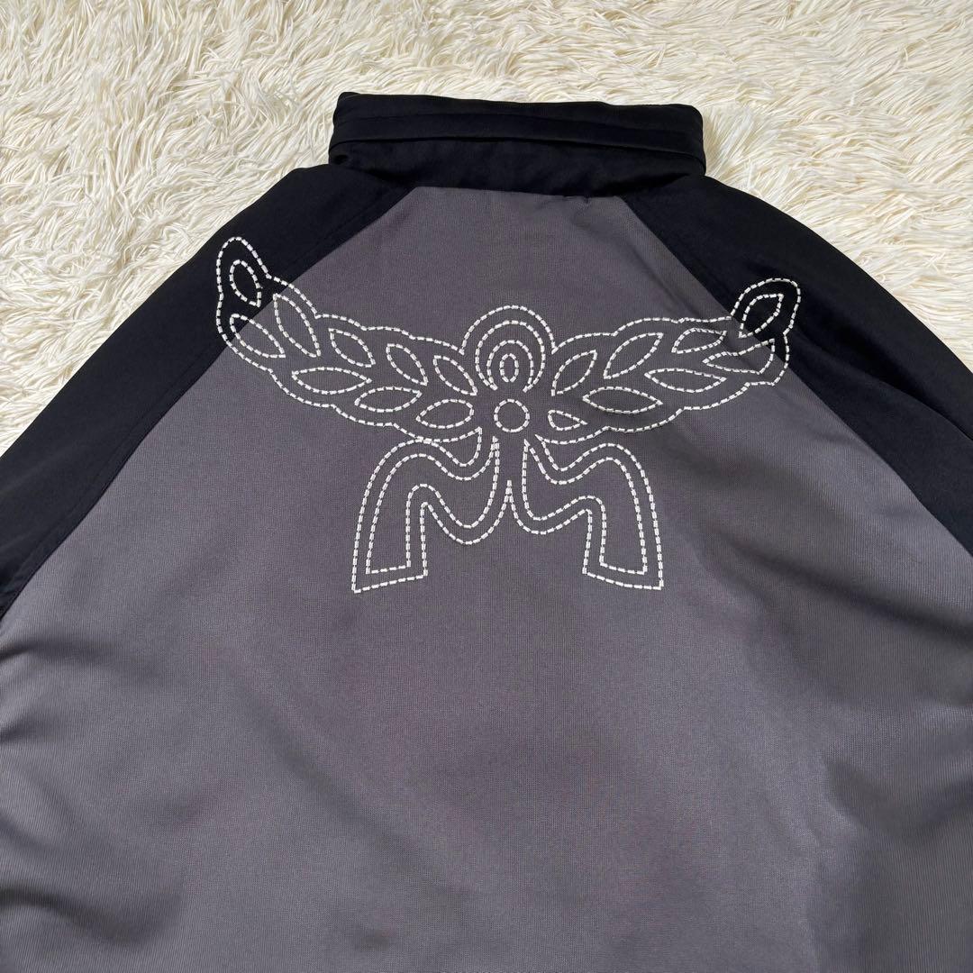 MCM ジャージ セットアップ ロゴ刺繍 フリース裏地 グレー M アーム刺繍