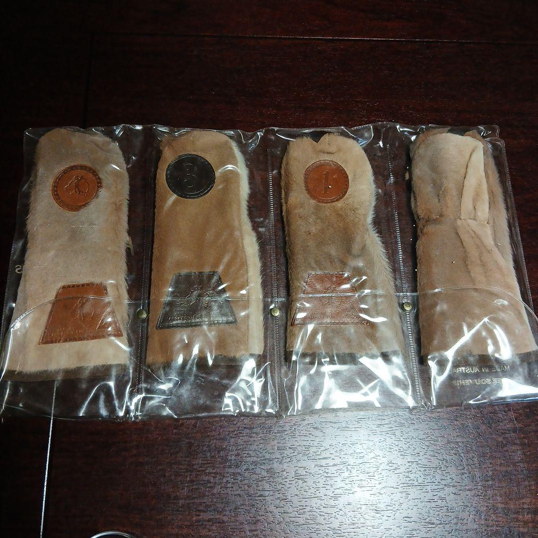 カンガルー毛 ゴルフクラブカバー 4個セット