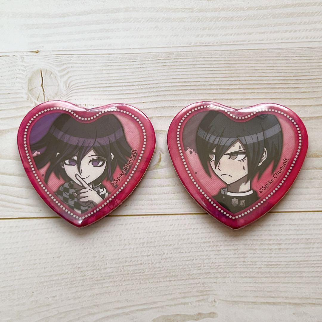 ニューダンガンロンパV3 照れ顔 ハート缶バッジ 王馬小吉 最原終一