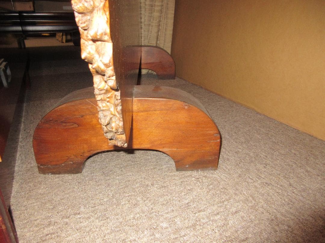 ヴィンテージ　アンティーク　衝立　台座つき