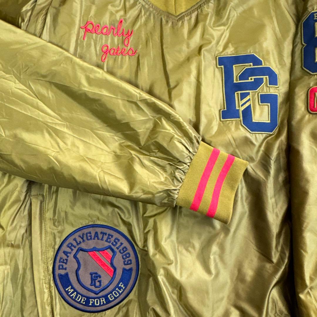 (美品) パーリーゲイツ 4wayリバーシブル 中綿ジャケット／袖取外可 秋冬物