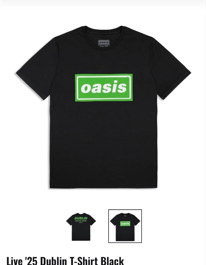 【現地限定】oasis live '25 アイルランド　ダブリン公演　Tシャツ