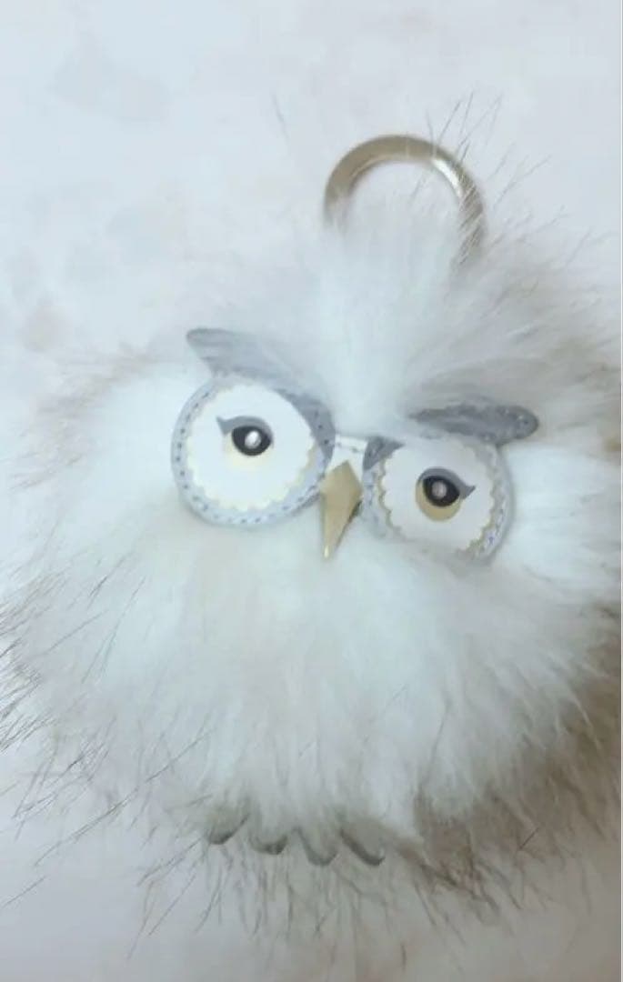 フワフワ白フクロウ♡ケイトスペードキーホルダー