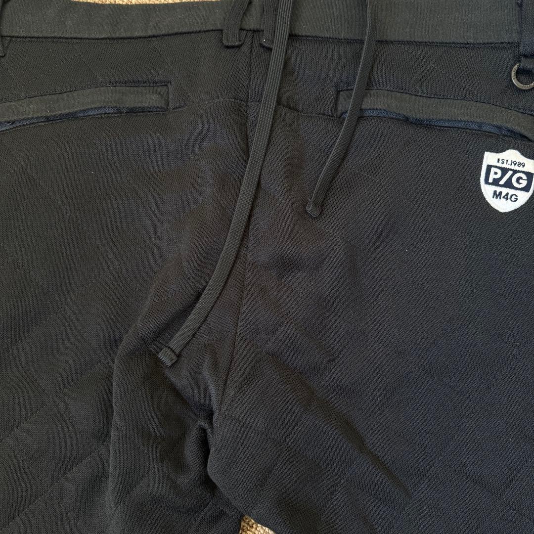 蓄熱　裏地付き　パーリーゲイツ　ジョガーパンツ　黒　キルティング　XXL〜4L