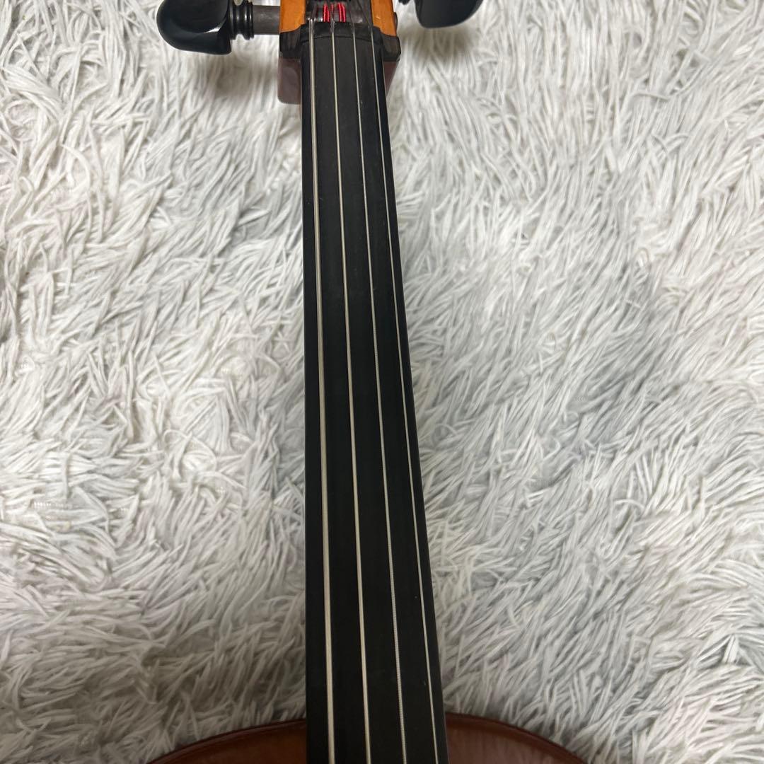 チェロと木製弓、ハードケース付き