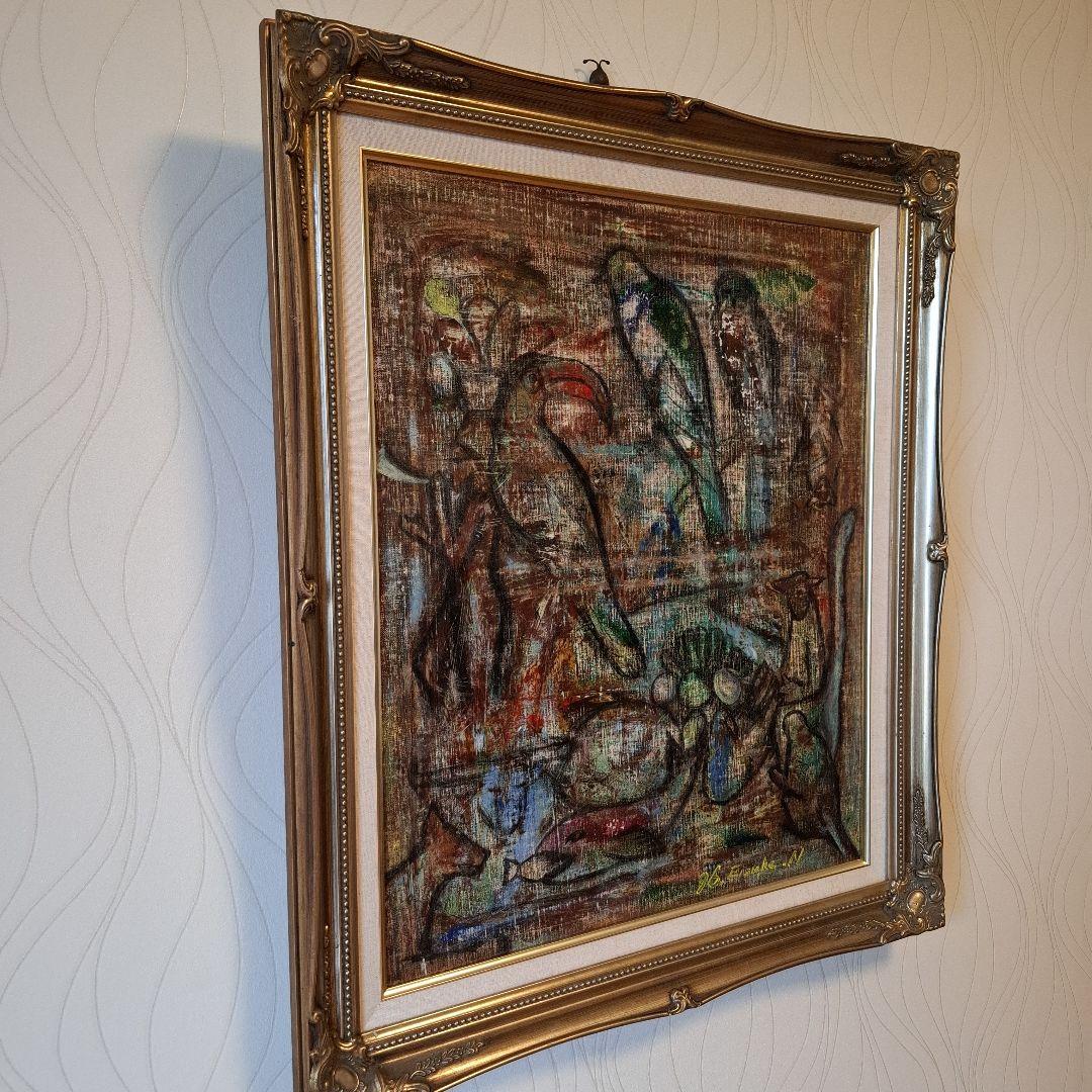 油絵　森の収穫祭　F12