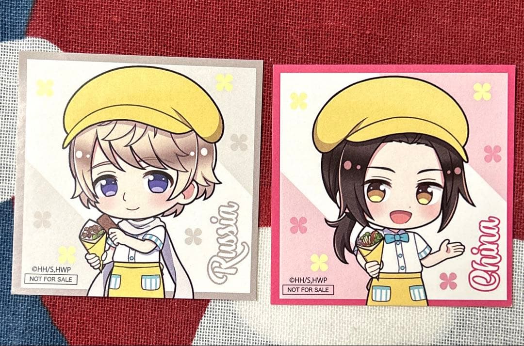 ヘタリアWorld★Stars×AMOCrepe 特典ましかくステッカー コンプ