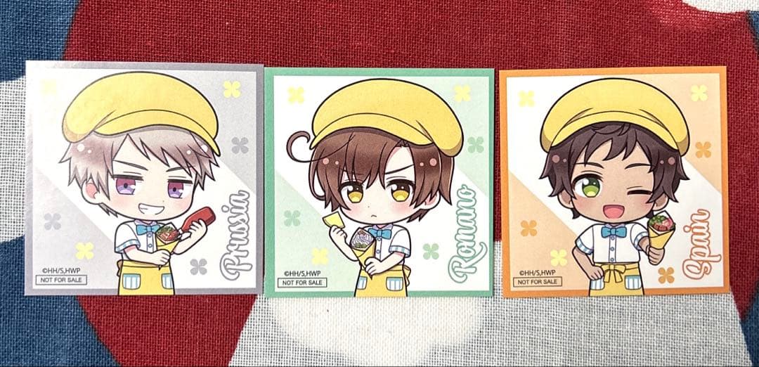 ヘタリアWorld★Stars×AMOCrepe 特典ましかくステッカー コンプ