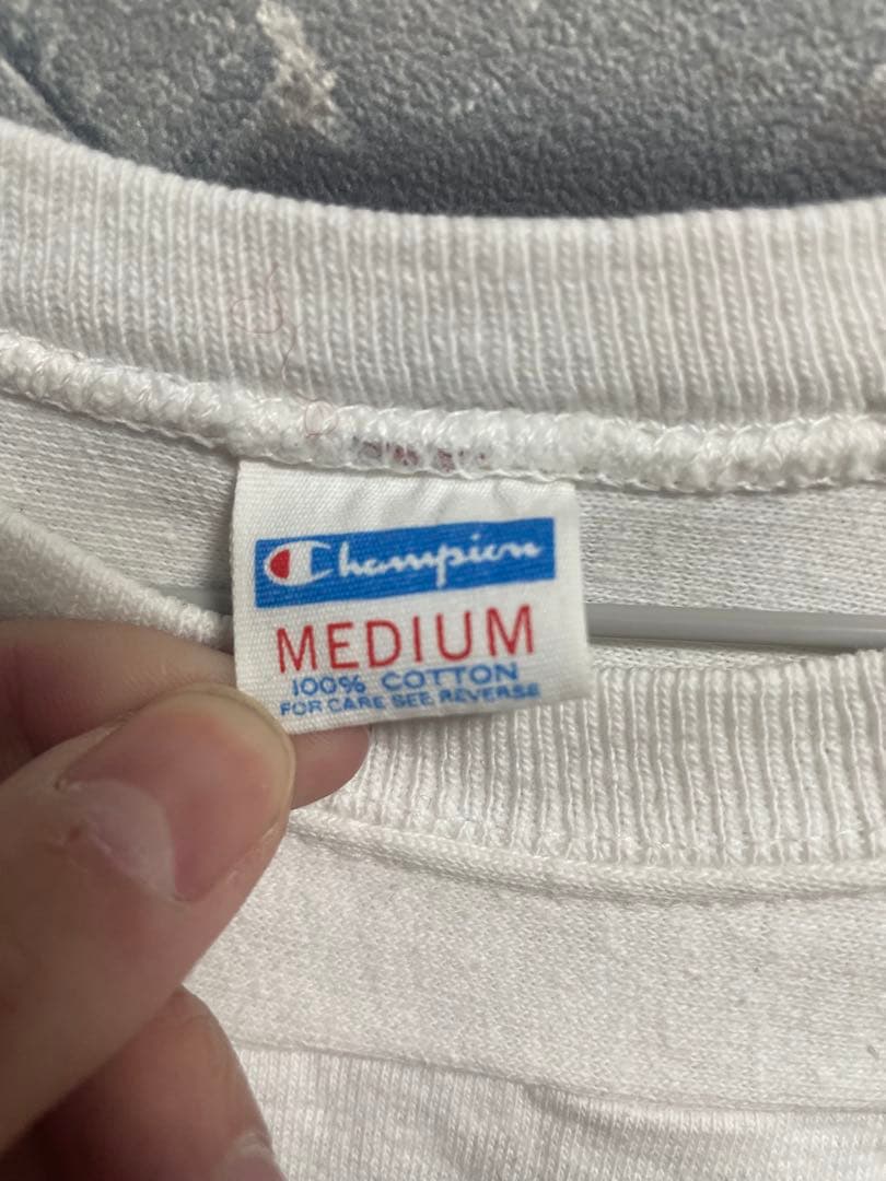 70s champion フットボールtシャツ　3段プリント　ラバープリント