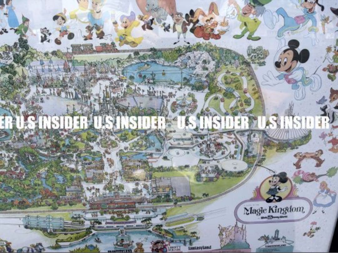 1987年　ディズニーランド園内マップ　額入り大型94cm　岐阜より迅速発送