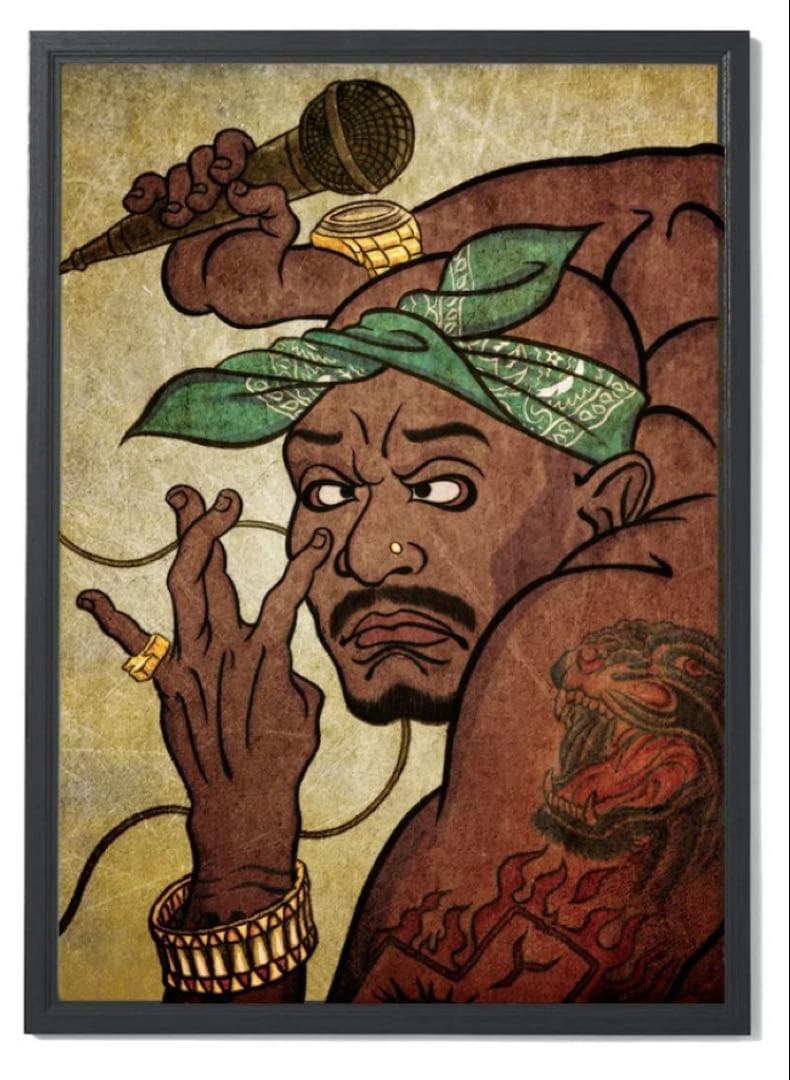 アップルバム 2pac 浮世絵 A1 Poster ポスター