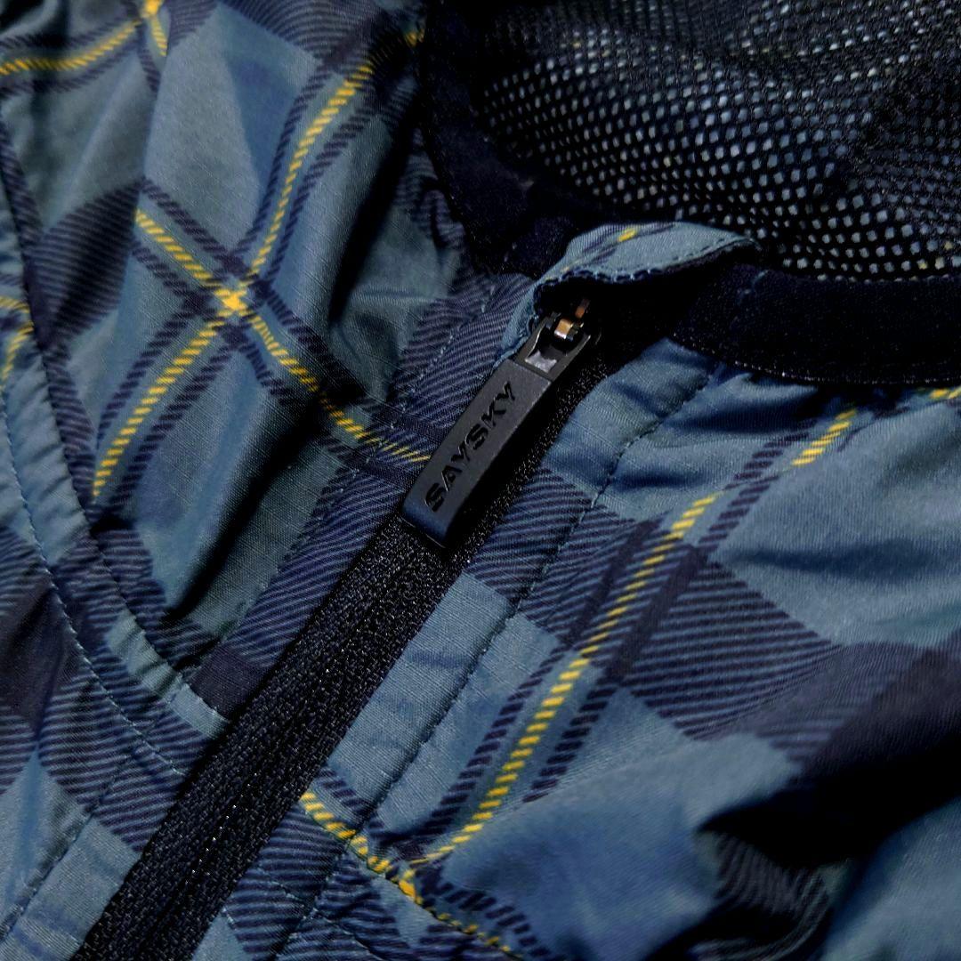 極美品 SAYSKY ランニングジャケット チェック柄 ナイロンパーカー