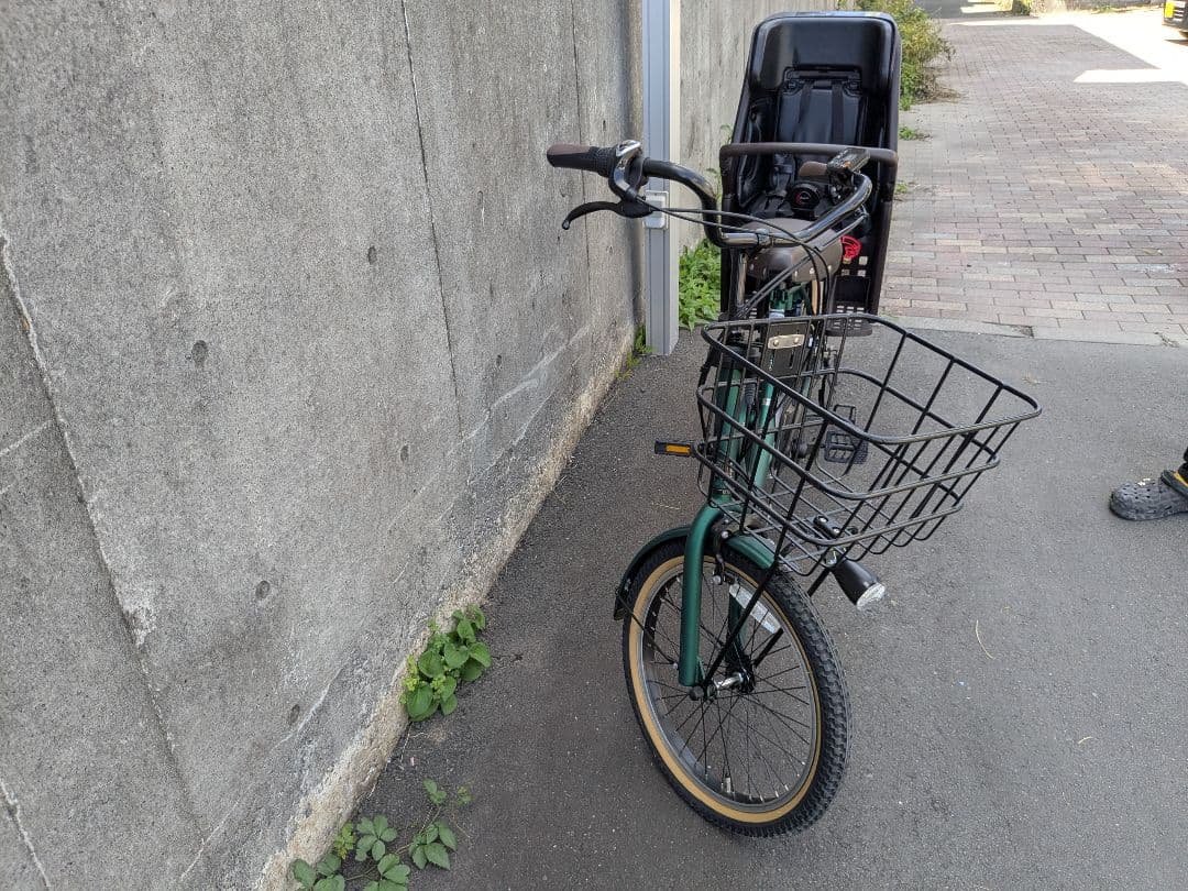 電動アシスト自転車 ギュットgyutto チャイルドシート付き グリーン