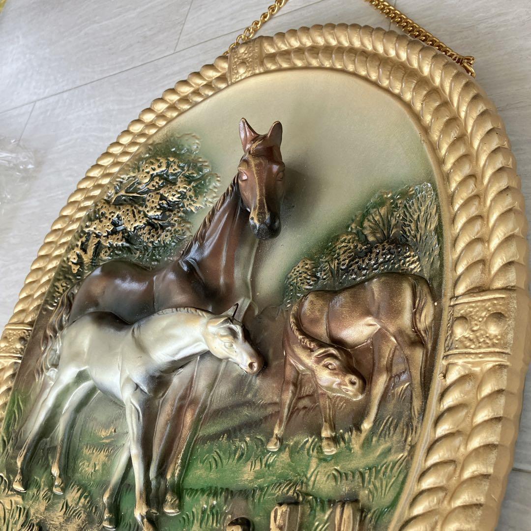 馬の立体壁掛けアート 装飾額　装飾品　ヴィンテージ