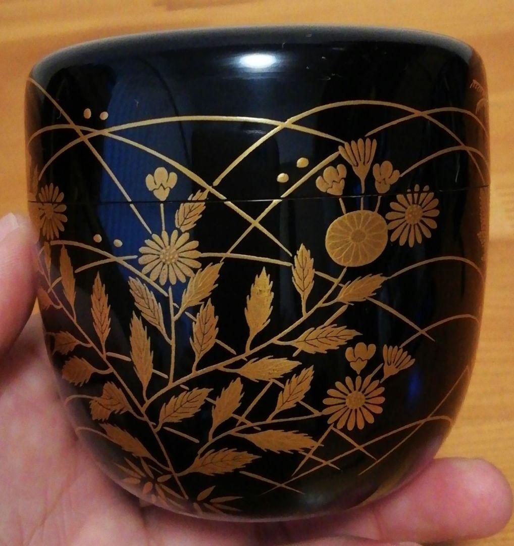 尋牛斎書付　春象作　秋の野　蒔絵　棗　共箱　共布　二重箱　茶道具