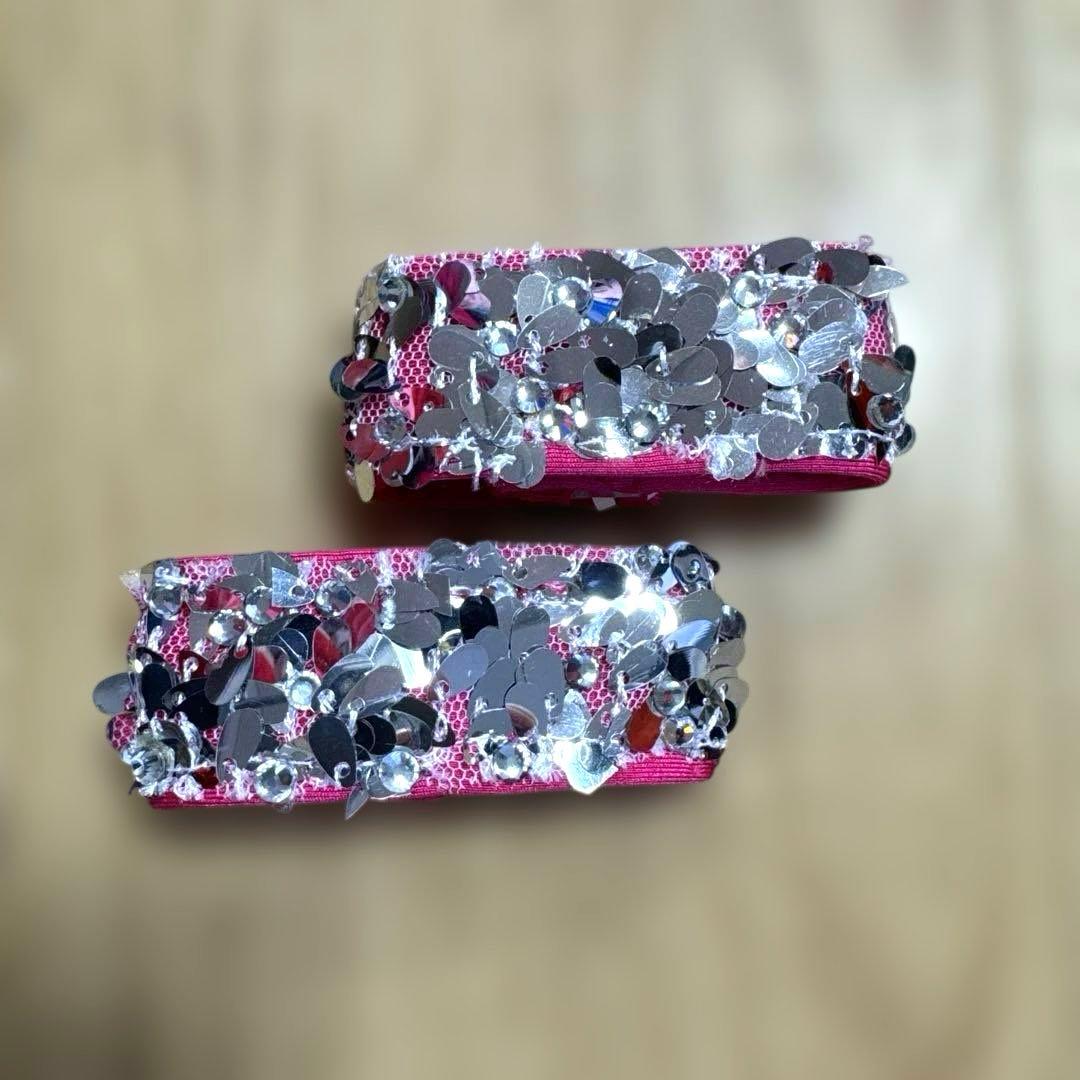 6318★ S ピンク ラインストーン スパンコール ラテンドレス 社交ダンス