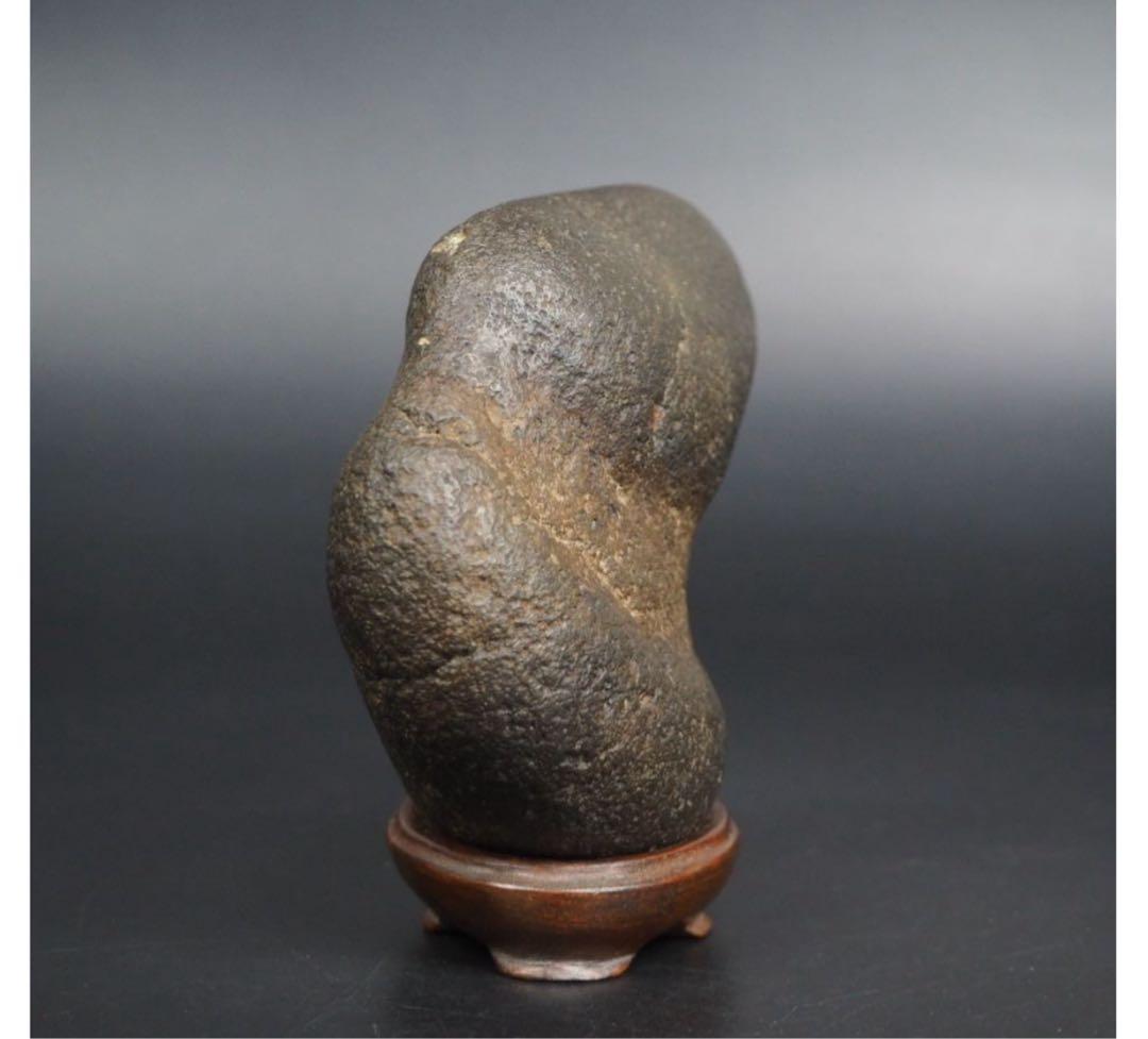 送料無料　水石愛好家蔵品放出 古い珍石　木台座付