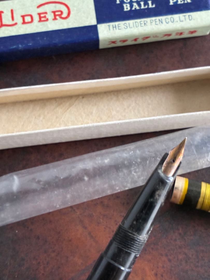 スライダー万年筆　レトロ　14金