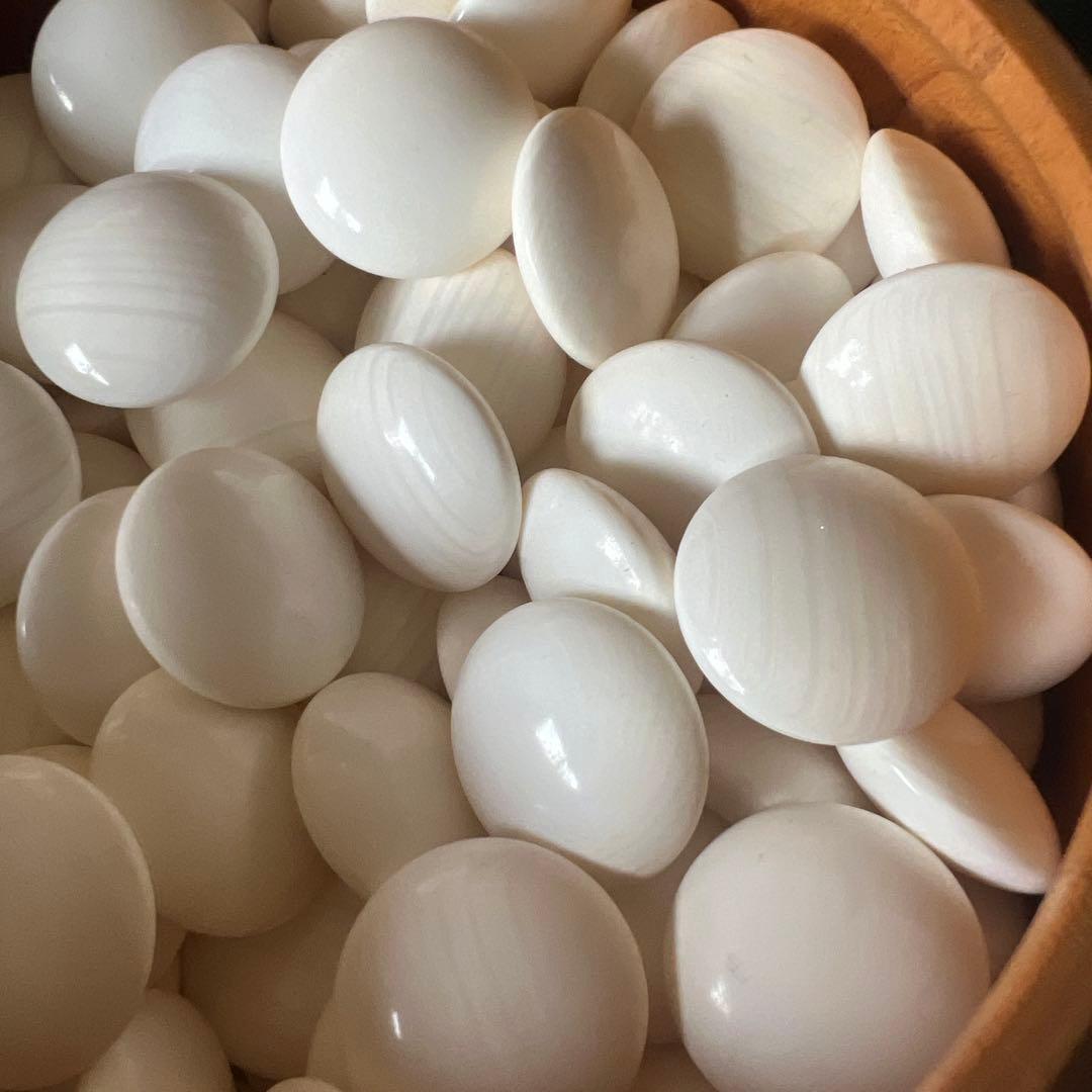 高級木製碁笥(欅) 碁石