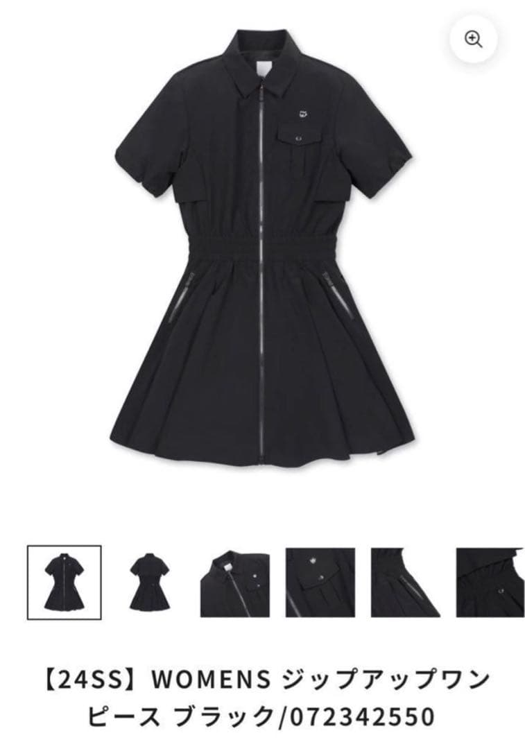 WAAC ワック　ジップアップワンピース　ブラック　XS