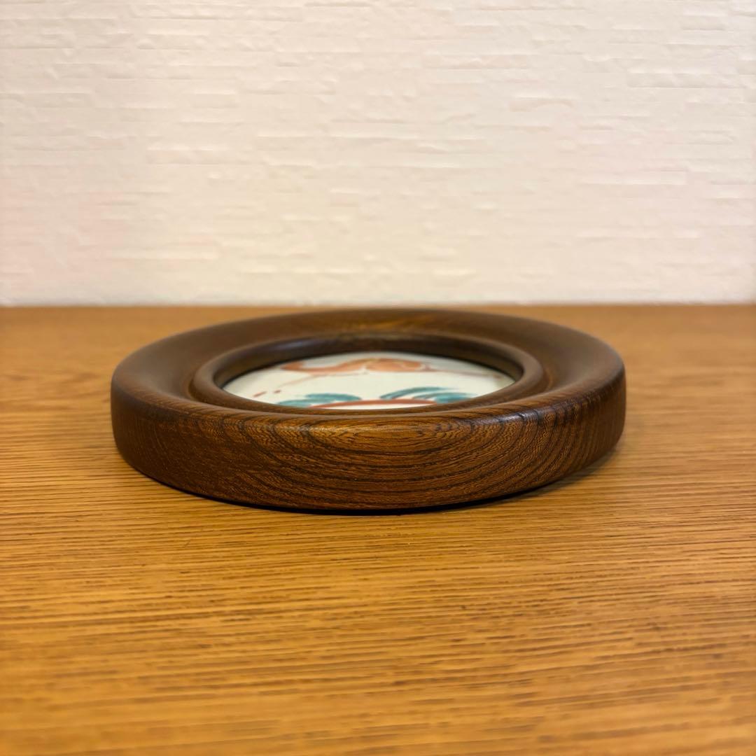 瀧田項一　陶板　赤絵　鹿　白磁　民芸　民藝　希少　レア　作家物　希少　レア