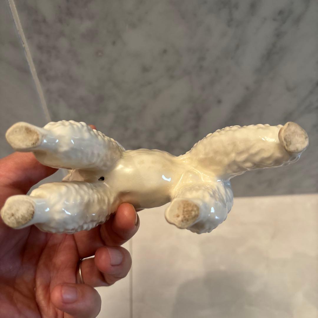 アメリカ80年代 手描きの知的な瞳や巻き毛が美しい雰囲気抜群のプードル陶器