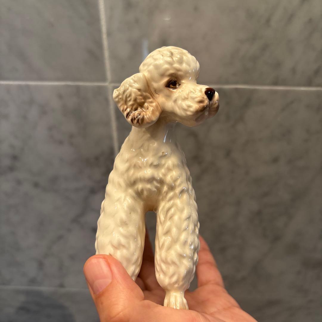 アメリカ80年代 手描きの知的な瞳や巻き毛が美しい雰囲気抜群のプードル陶器