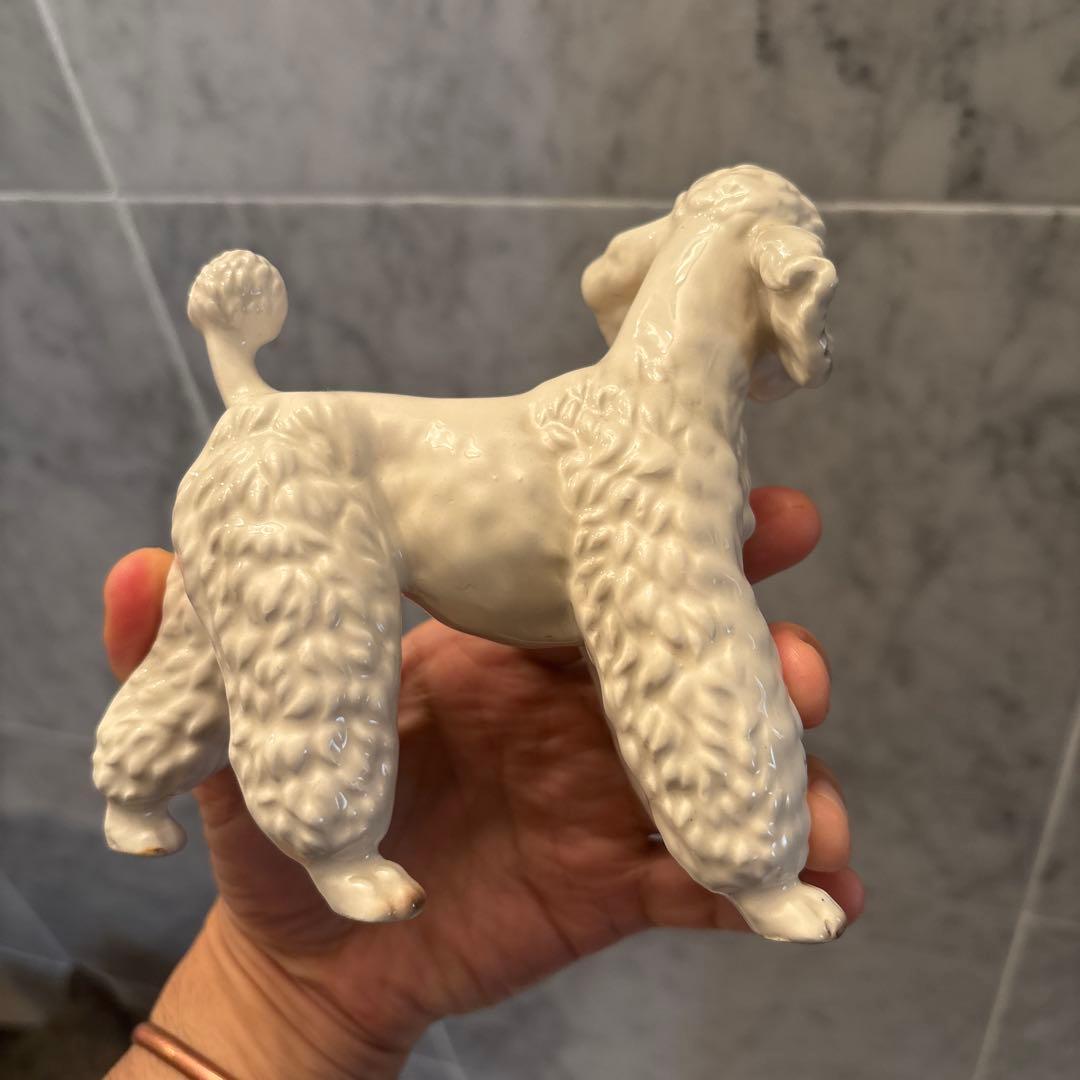 アメリカ80年代 手描きの知的な瞳や巻き毛が美しい雰囲気抜群のプードル陶器