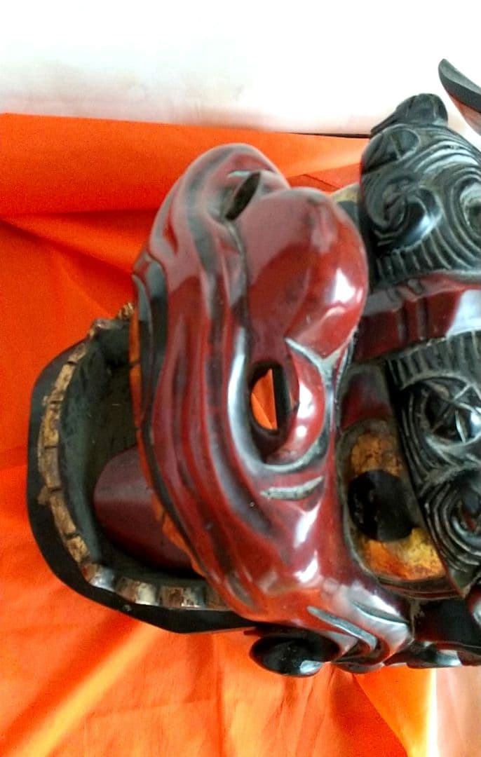 工芸品　木製　獅子頭 獅子舞　雄獅子