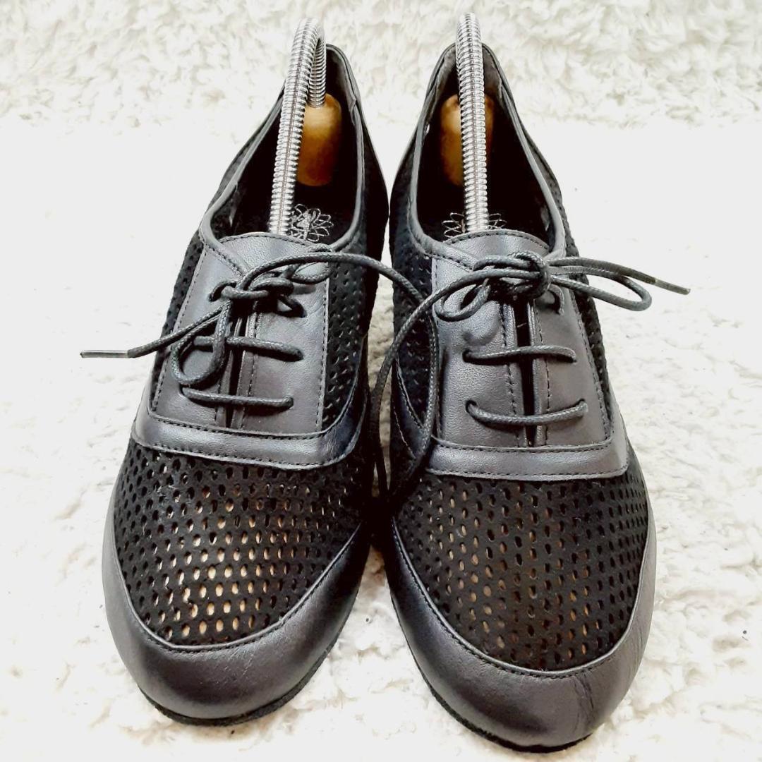 美品23.5㎝◎SUPADANCE 社交ダンスシューズ 黒 メッシュ 保存袋付き