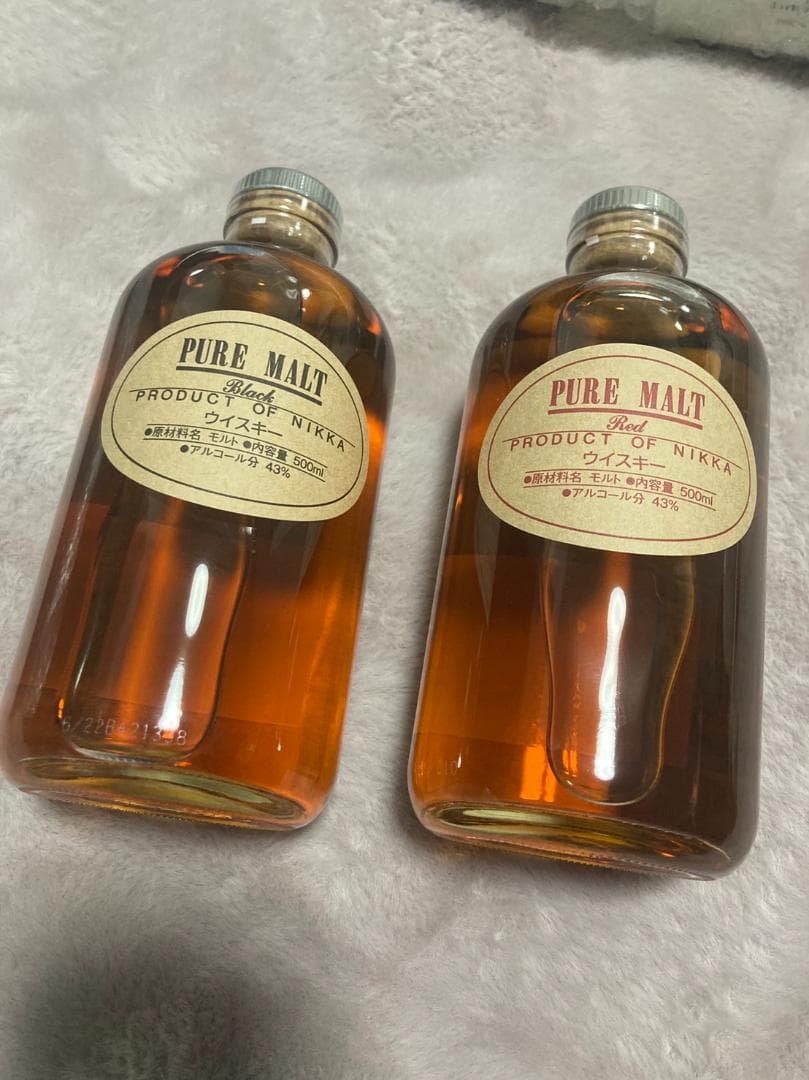 余市蒸留所限定　ピュアモルトブラック＆レッド　500ml合計2本