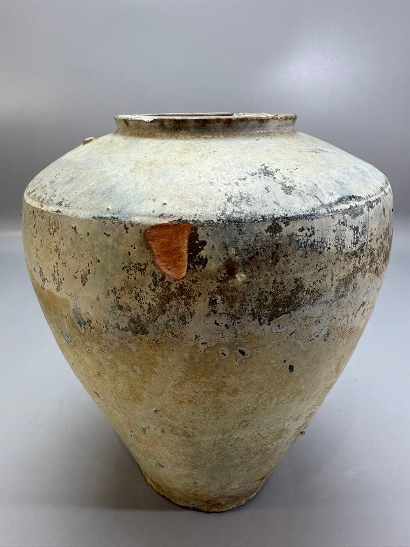 DT662 中国美術 銀化 漢緑釉壷 古陶磁