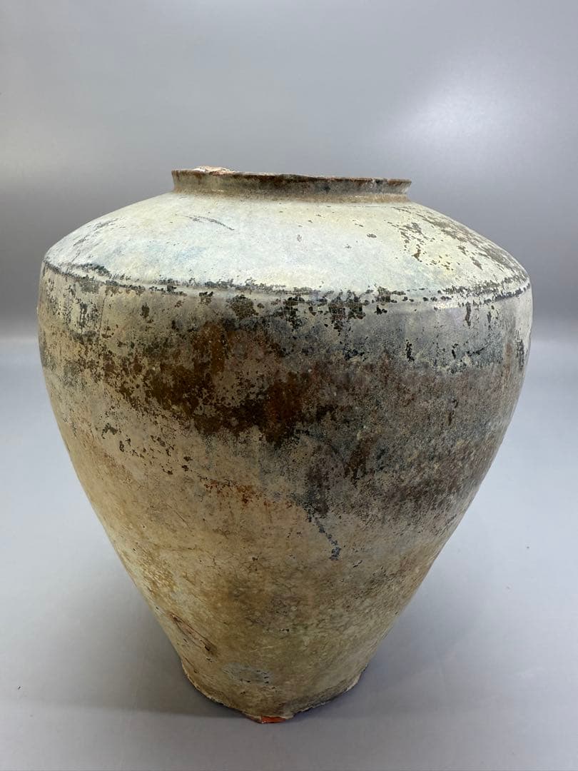 DT662 中国美術 銀化 漢緑釉壷 古陶磁