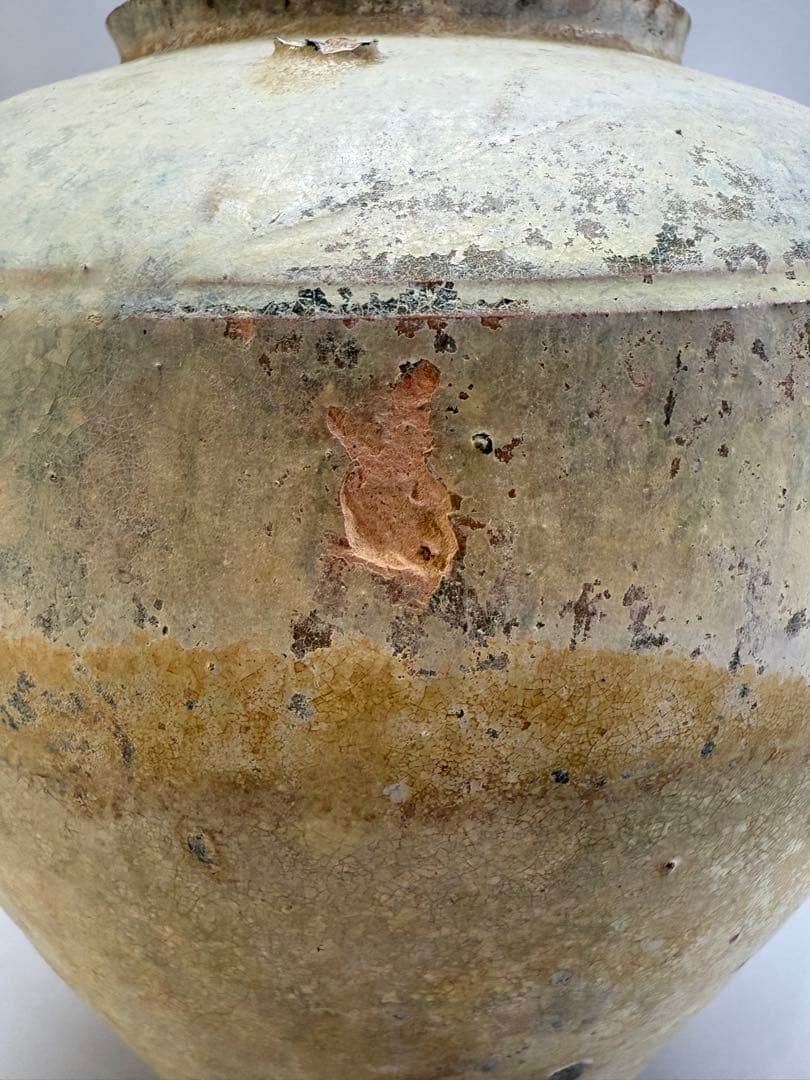 DT662 中国美術 銀化 漢緑釉壷 古陶磁