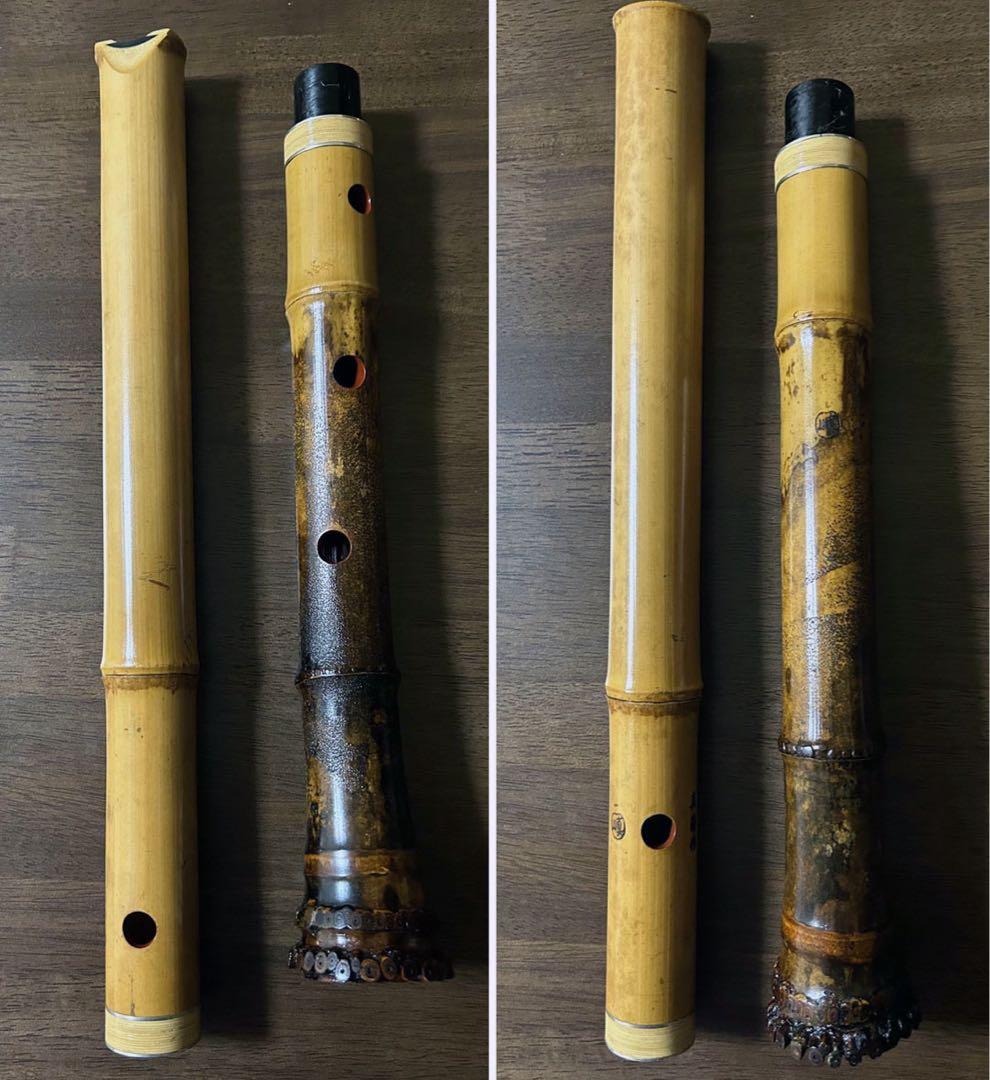 真山銘尺八(真翁作)二尺一寸管　ほぼ未使用　完全調律(H管)