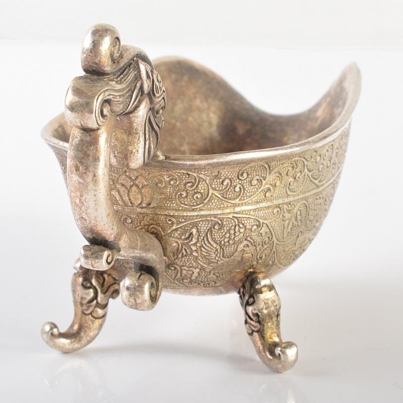 中国　白銅　唐草神獣文　爵　C　R6526E