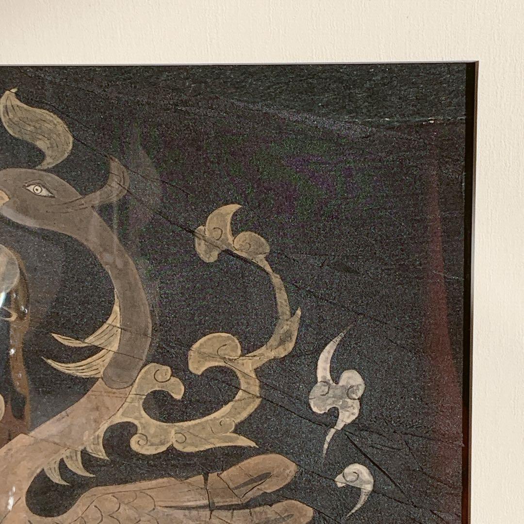 鳳凰　絹　シルク　祖国　漢代　双鳳文　双鳳紋　絵画　中国　骨董品　アンティーク