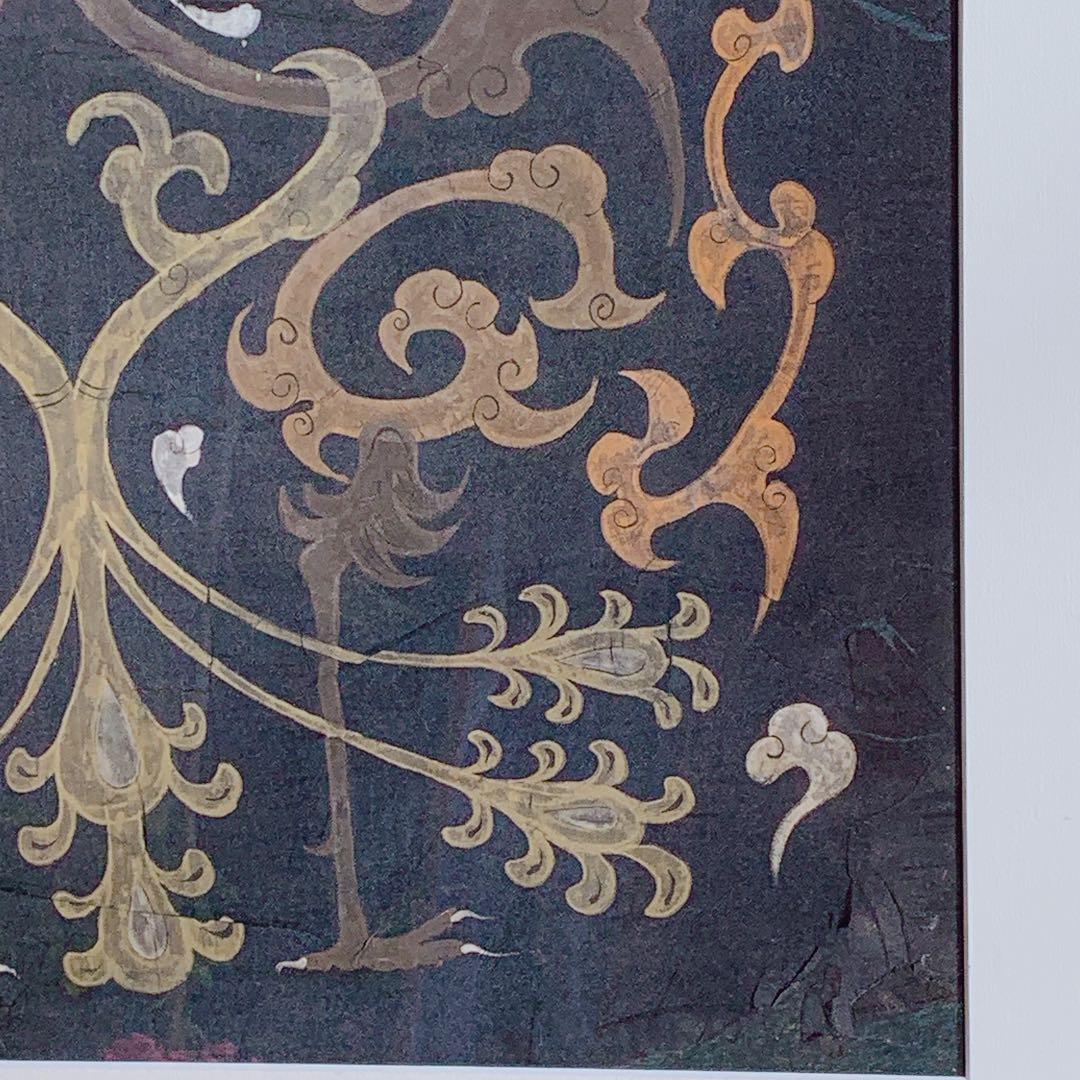 鳳凰　絹　シルク　祖国　漢代　双鳳文　双鳳紋　絵画　中国　骨董品　アンティーク