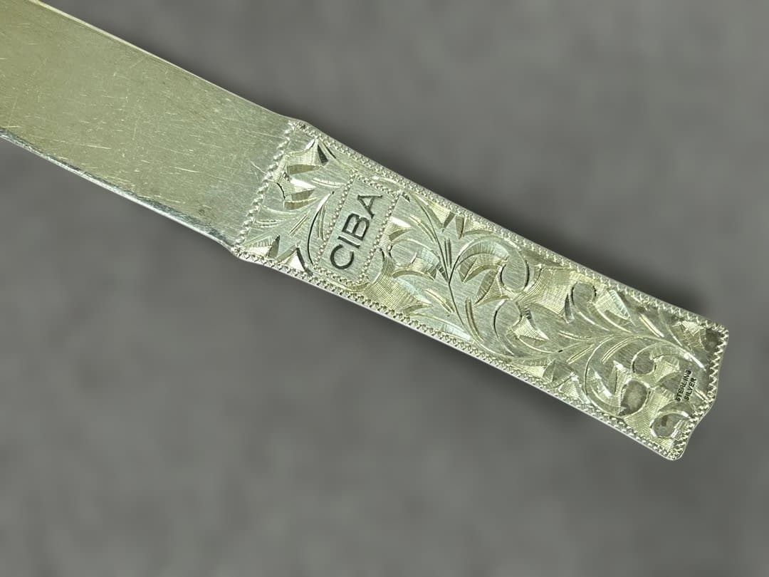STERLING SILVER刻印　ペーパーナイフ　手彫　銀製　重量約23g