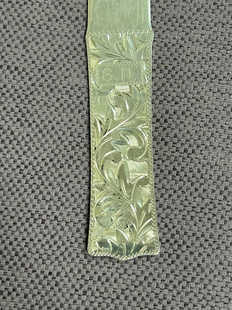 STERLING SILVER刻印　ペーパーナイフ　手彫　銀製　重量約23g
