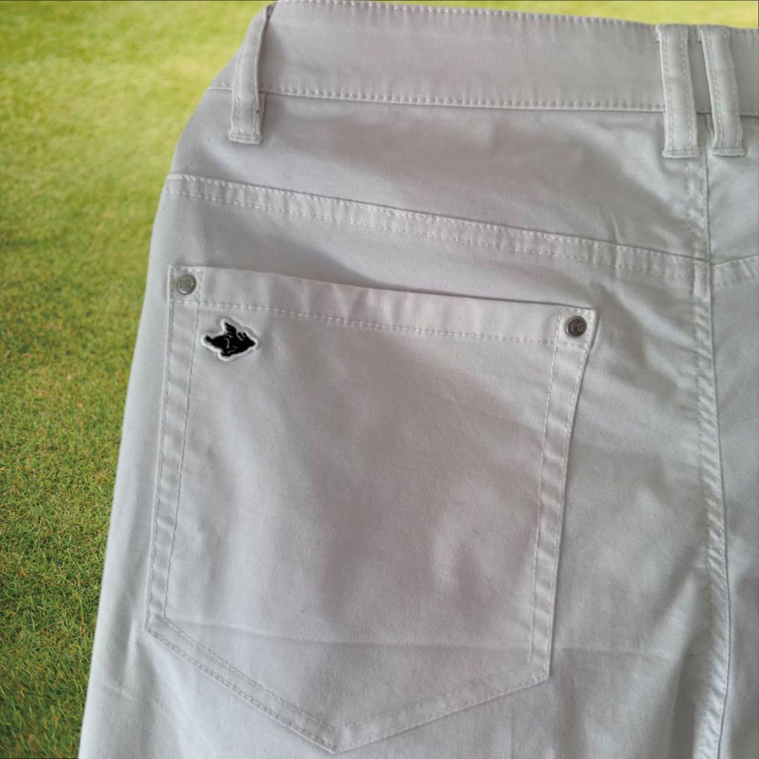 美品　パーリーゲイツ　パンツ　白　ホワイト　M〜L相当　ストレッチ素材　4