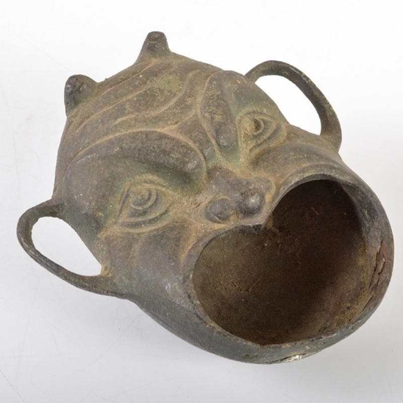 中国　古銅青銅　顔形　水孟　筆洗　V　R6239