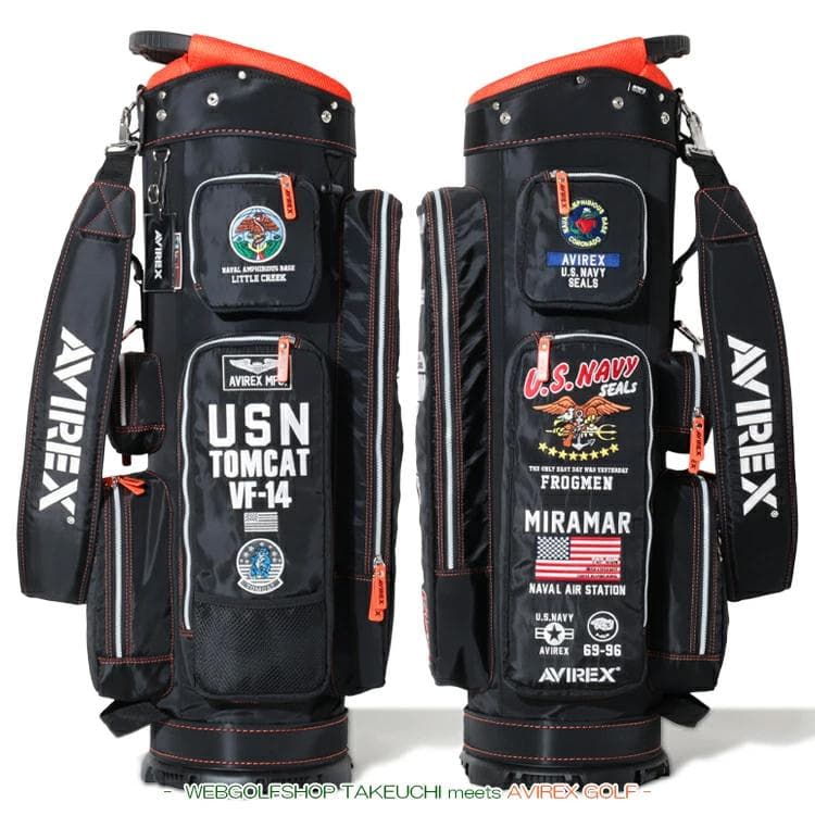 新品 AVIREX アヴィレックスゴルフ キャディバッグ ブラック