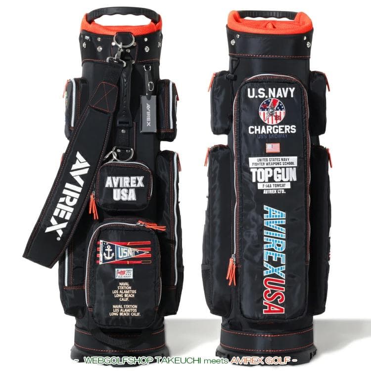 新品 AVIREX アヴィレックスゴルフ キャディバッグ ブラック