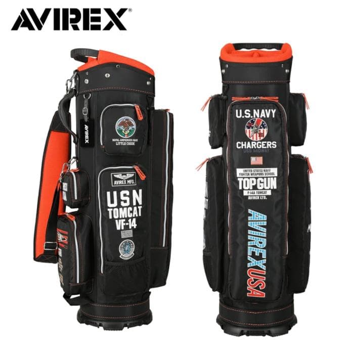 新品 AVIREX アヴィレックスゴルフ キャディバッグ ブラック