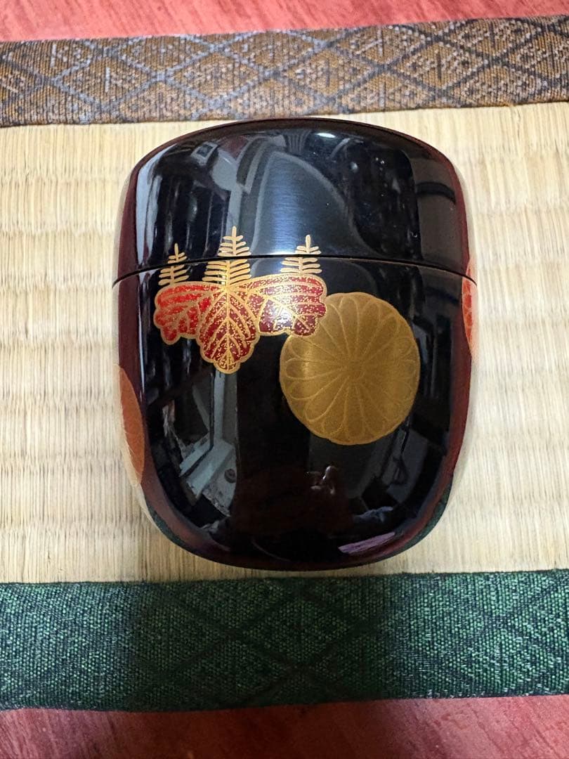 茶道具　棗　中村宗悦 作　高台寺蒔絵中棗　木製・本漆こ塗・切合口　茶筅