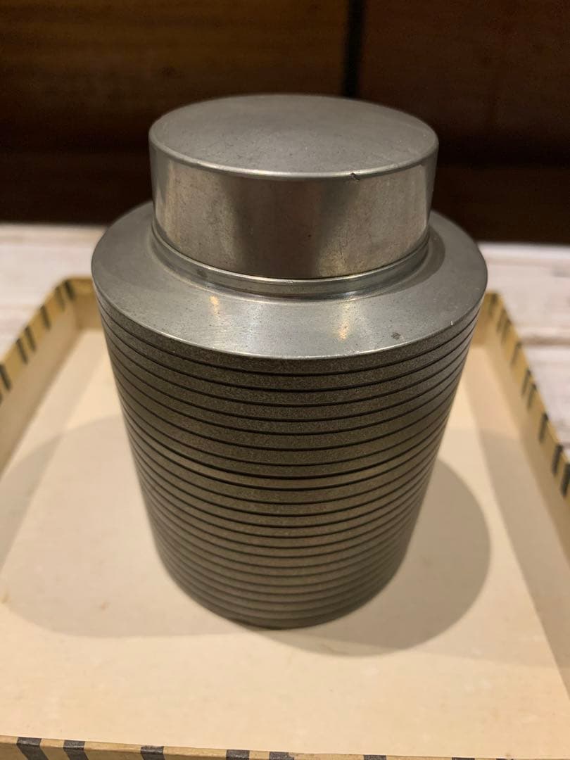 乾茂號造　煎茶道具　茶入 煎茶道具　錫製　茶入