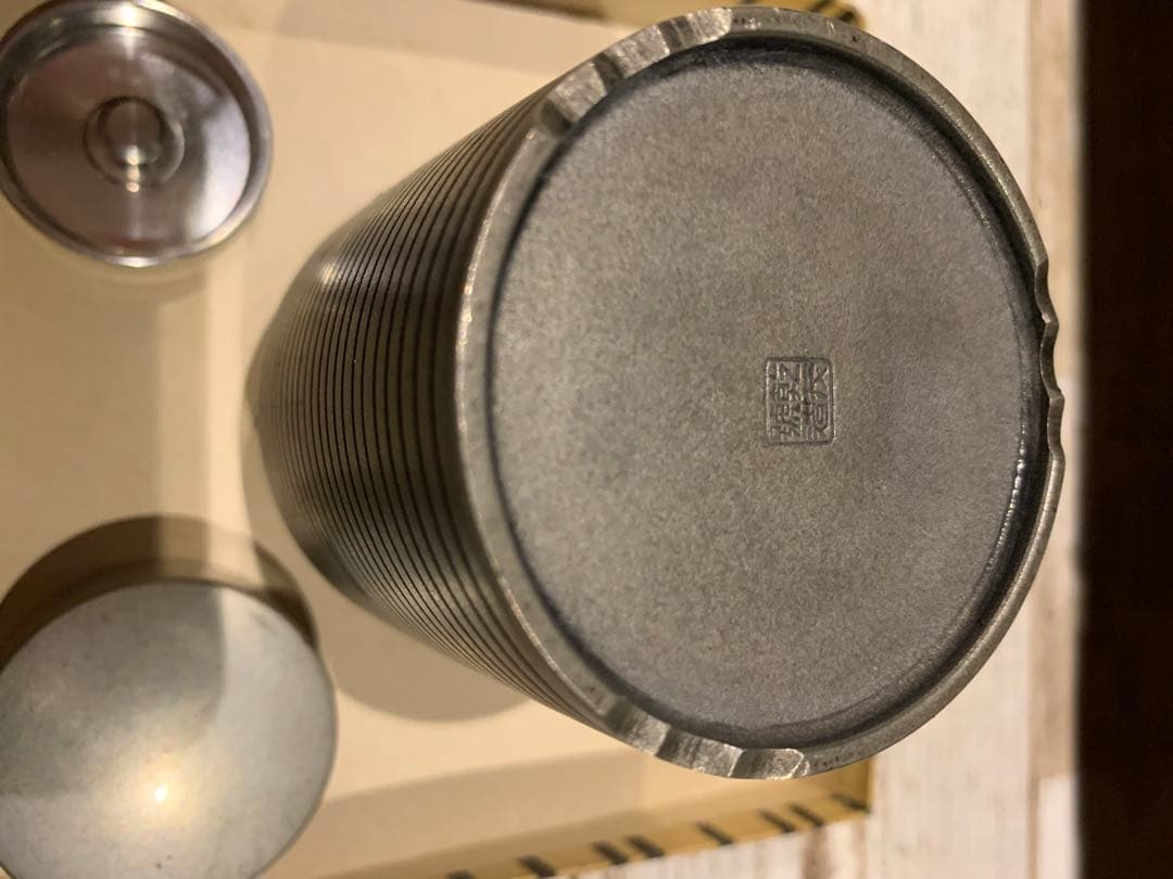 乾茂號造　煎茶道具　茶入 煎茶道具　錫製　茶入