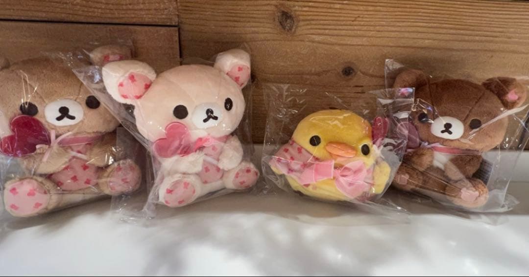 リラックマストア限定　あつめてぬいぐるみ　ハートテーマ　４点