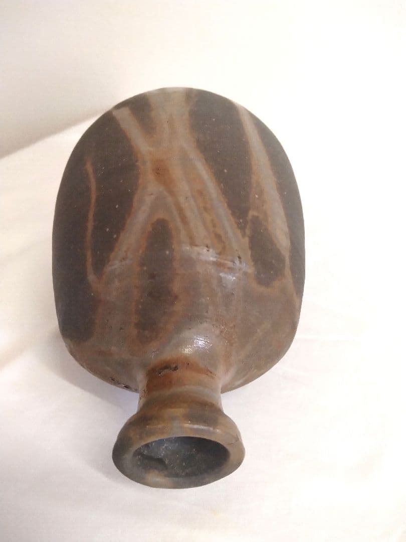 備前焼　若宮窯太田富夫（伝統工芸士）作　青備前徳利